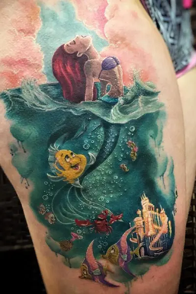 idee tatuaggi donna cartoni animati disney sirenetta pescara